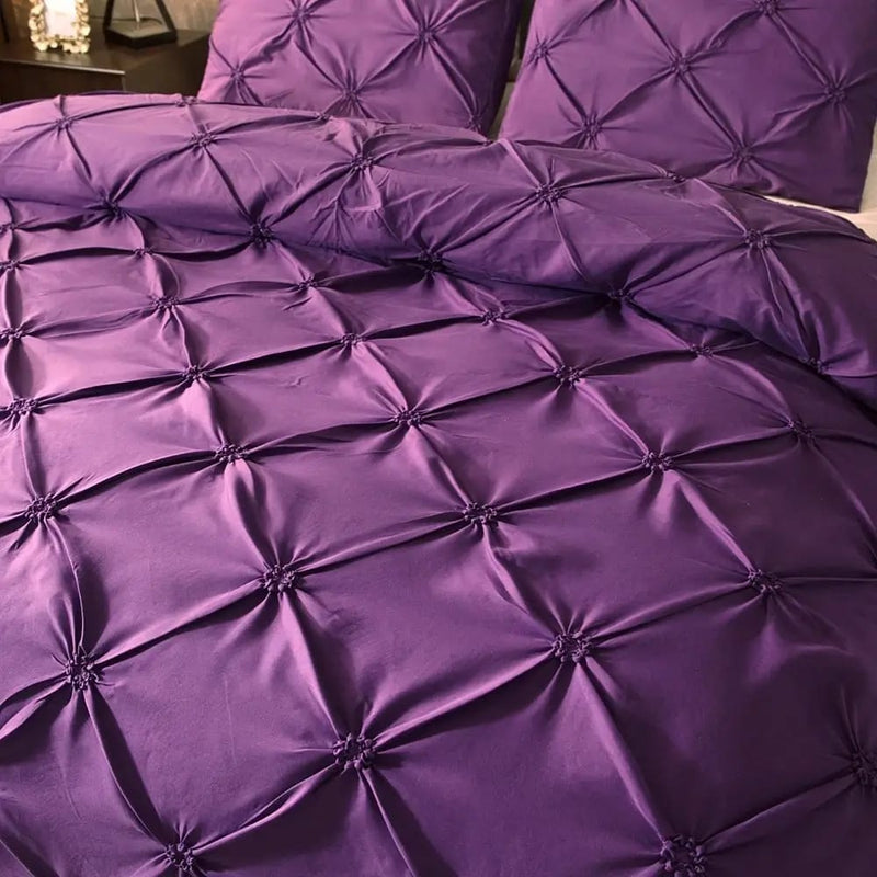 Diamond Pintuck Duvet Cover - Ultra Soft Donna/Duvet Cover Set 2xPillowcases