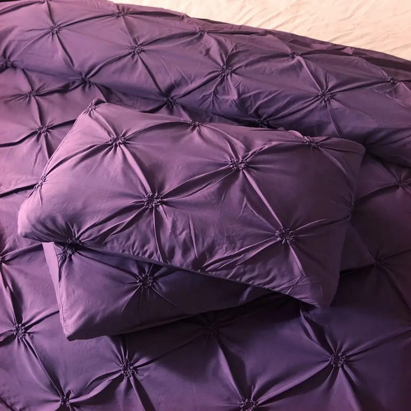 Diamond Pintuck Duvet Cover - Ultra Soft Donna/Duvet Cover Set 2xPillowcases