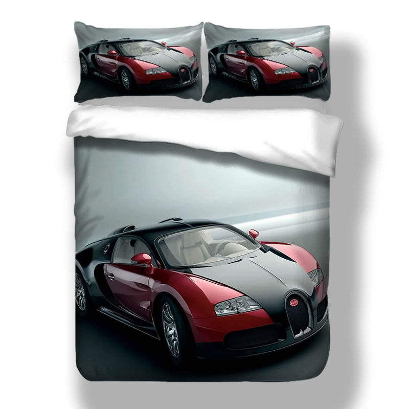 Car Print Quilt Cover - Ultra Soft Doona/Duvet Cover Set 2xPillowcases