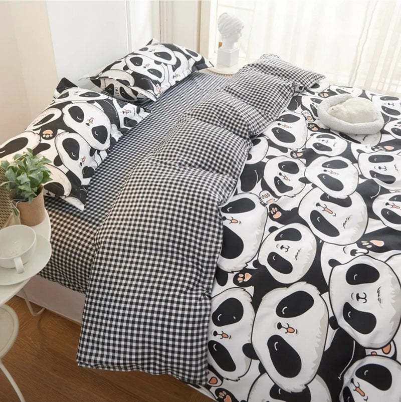 Panda Print Quilt Cover - Ultra Soft Donna/Duvet Cover Set 2xPillowcases