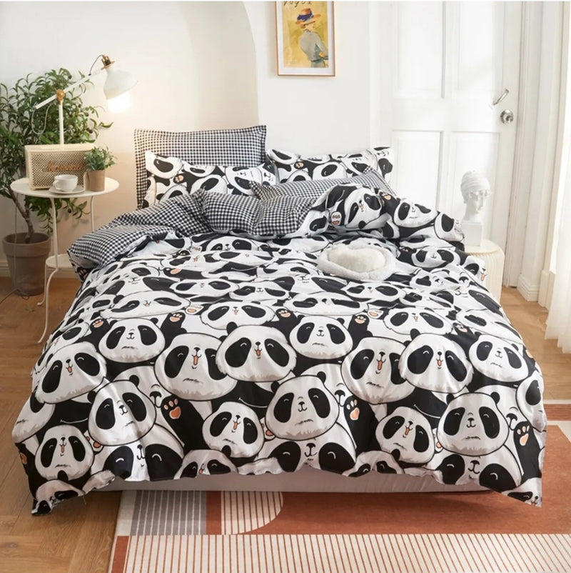 Panda Print Quilt Cover - Ultra Soft Donna/Duvet Cover Set 2xPillowcases