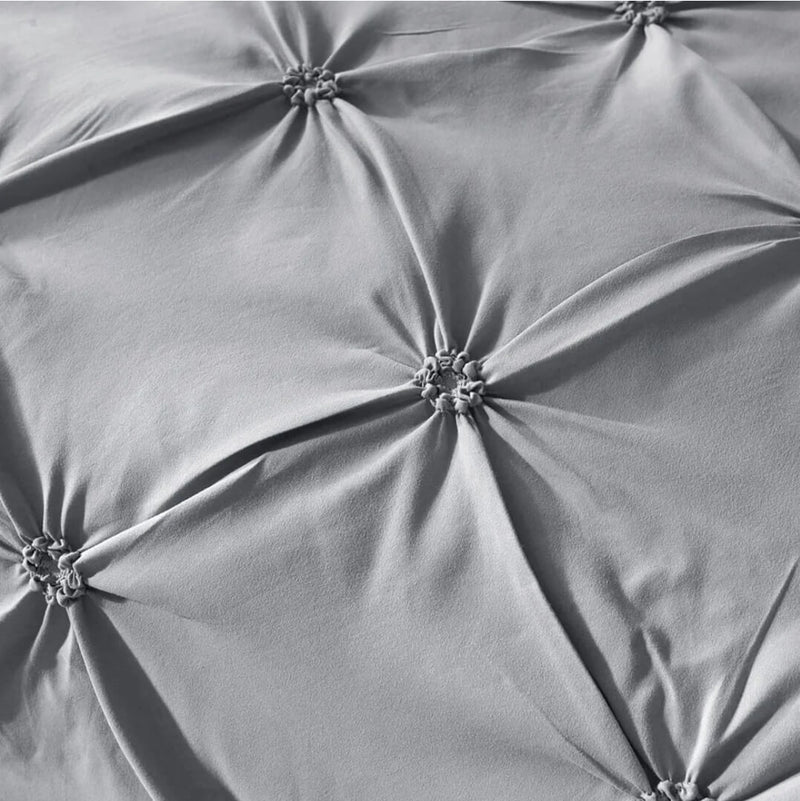 Grey Diamond Quilt Cover - Ultra Soft Donna/Duvet Cover Set 2xPillowcases