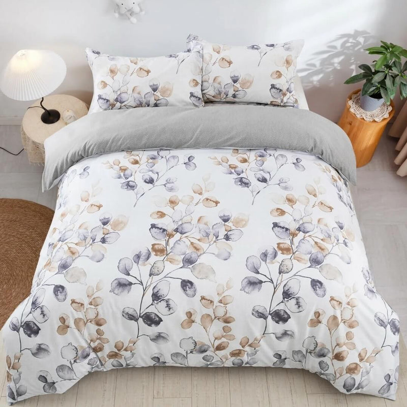 Floral Printed Quilt Cover - Ultra Soft Donna/Duvet Cover Set 2xPillowcases