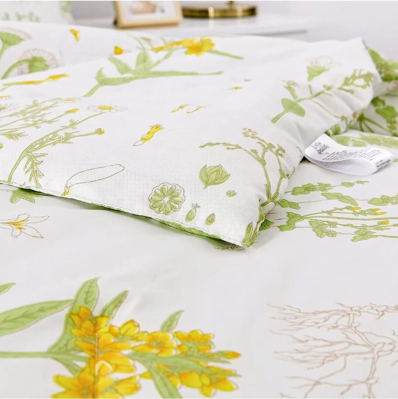 Green Botanical Comforter Set-Quilt Set (3Pcs)