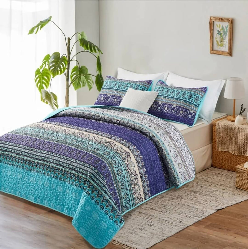 2025 INDIAN Mandala Coverlet Set-Quilted Bedspread Sets (3Pcs)