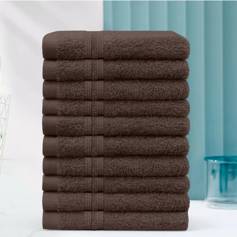 Hand & Face Towel - 100% Cotton 450GSM Towel 30x30CM - Brown