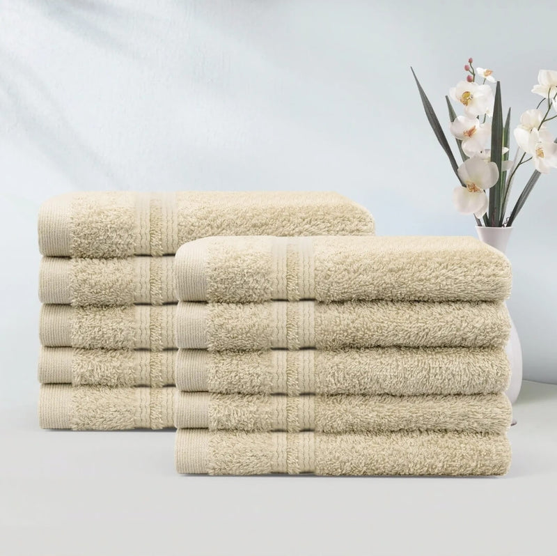 Hand & Face Towel - 100% Cotton 450GSM Towel 30x30CM - Beige