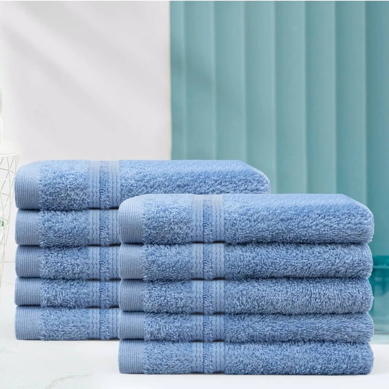 Hand & Face Towel - 100% Cotton 450GSM Towel 30x30CM - Blue