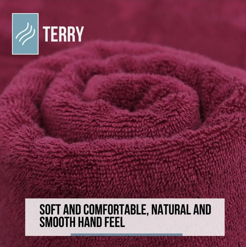 Hand & Face Towel - 100% Cotton 450GSM Towel 30x30CM - Burgundy