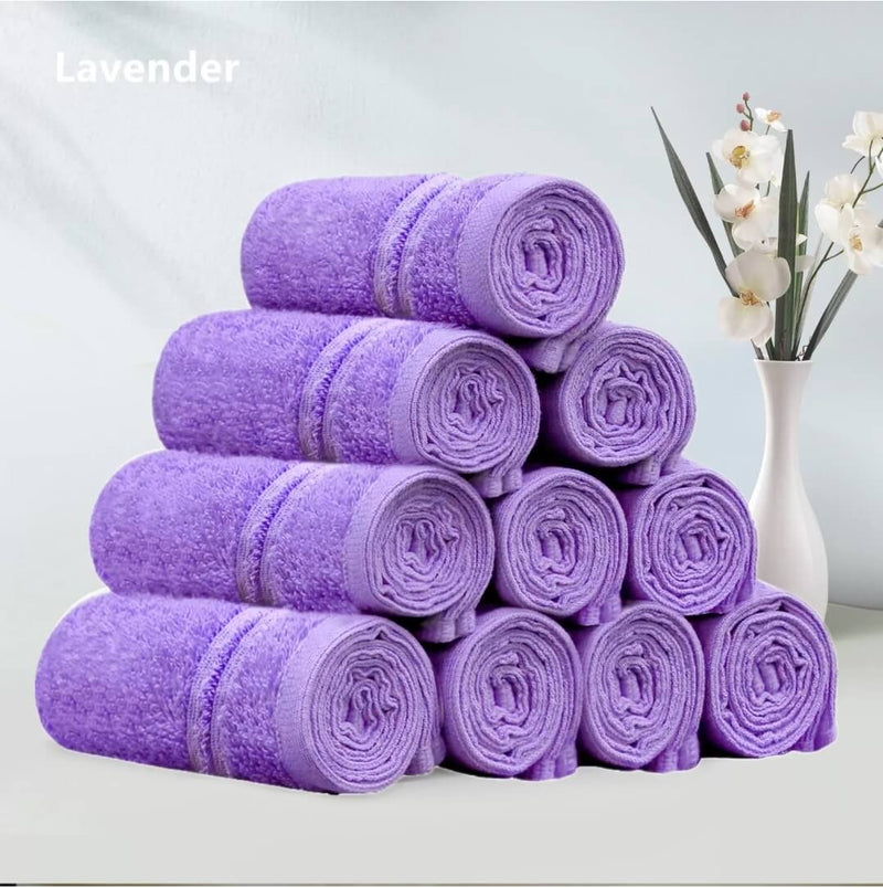 Hand & Face Towel - 100% Cotton 450GSM Towel 30x30CM - Lavender