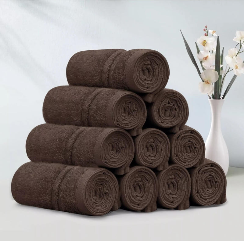 Hand & Face Towel - 100% Cotton 450GSM Towel 30x30CM - Brown