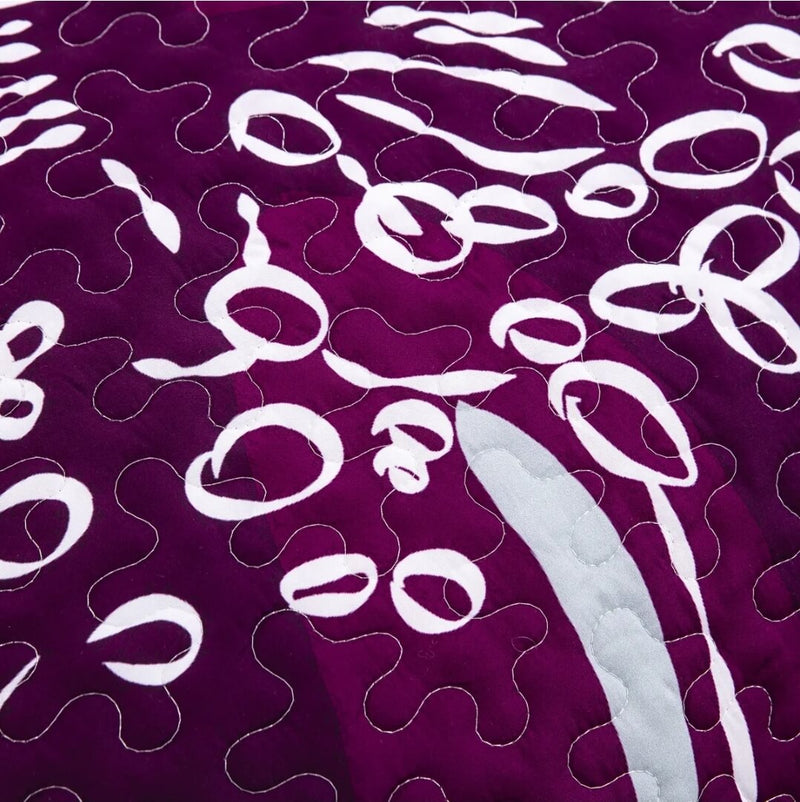 New Purple Floral Coverlet Set-Quilted Bedspread Sets (3Pcs)