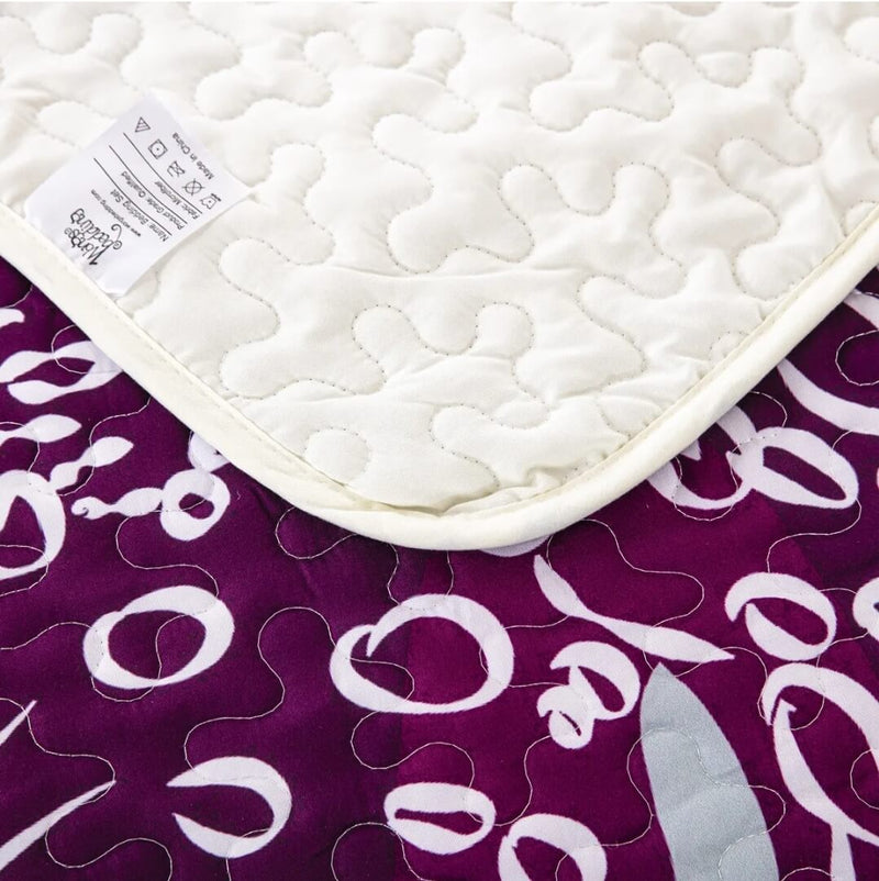 New Purple Floral Coverlet Set-Quilted Bedspread Sets (3Pcs)