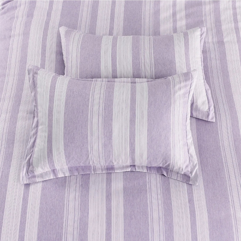 2025 Purple Striped Comforter Set-Quilt Set (3Pcs)