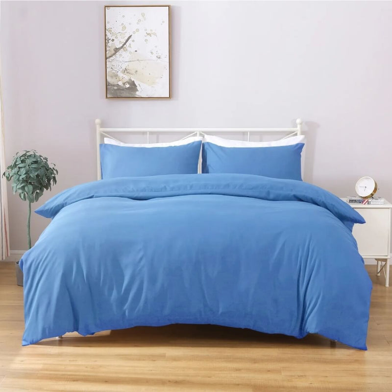 Microfiber Quilt Cover-Ultra Soft Duvet Cover Set 2xPillowcases (Ocean)