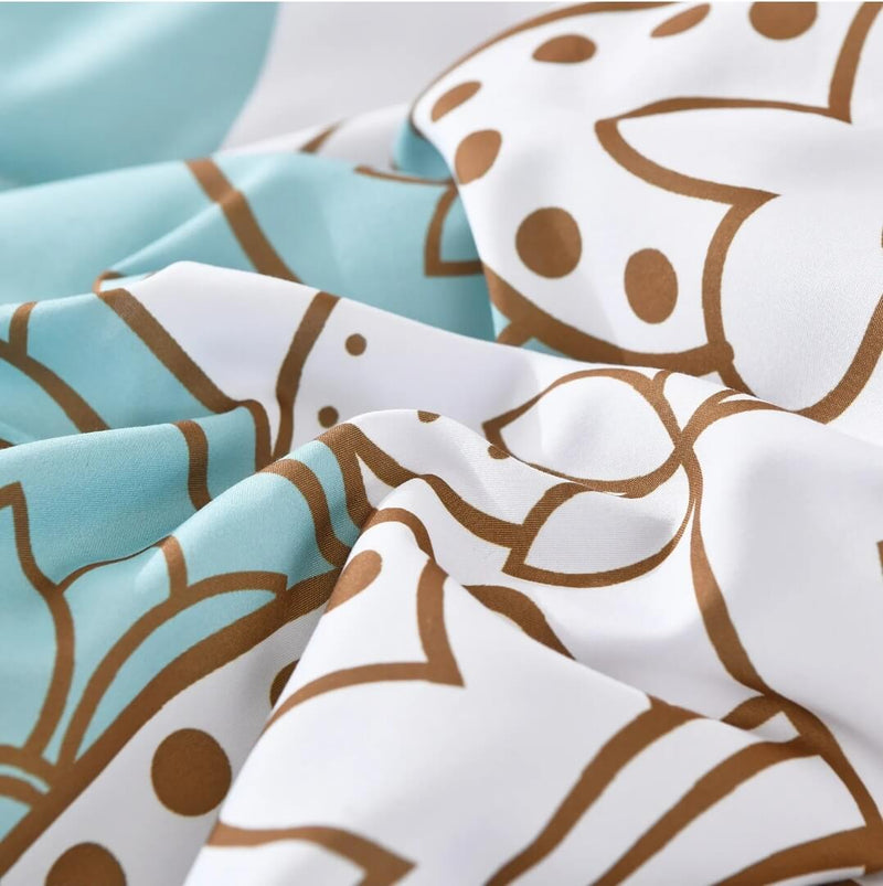 Multicolor Botanical Comforter Set-Quilt Set (3Pcs)