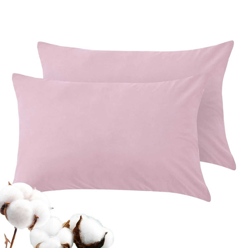 100% Luxury Cotton Pillow Cases - Pink (2Pcs)