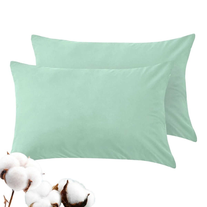 100% Luxury Cotton Pillow Cases - Sage Green (2Pcs)