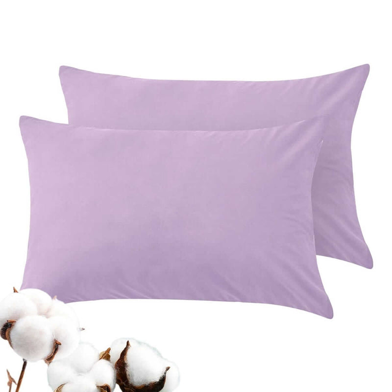100% Luxury Cotton Pillow Cases - Lavender (2Pcs)