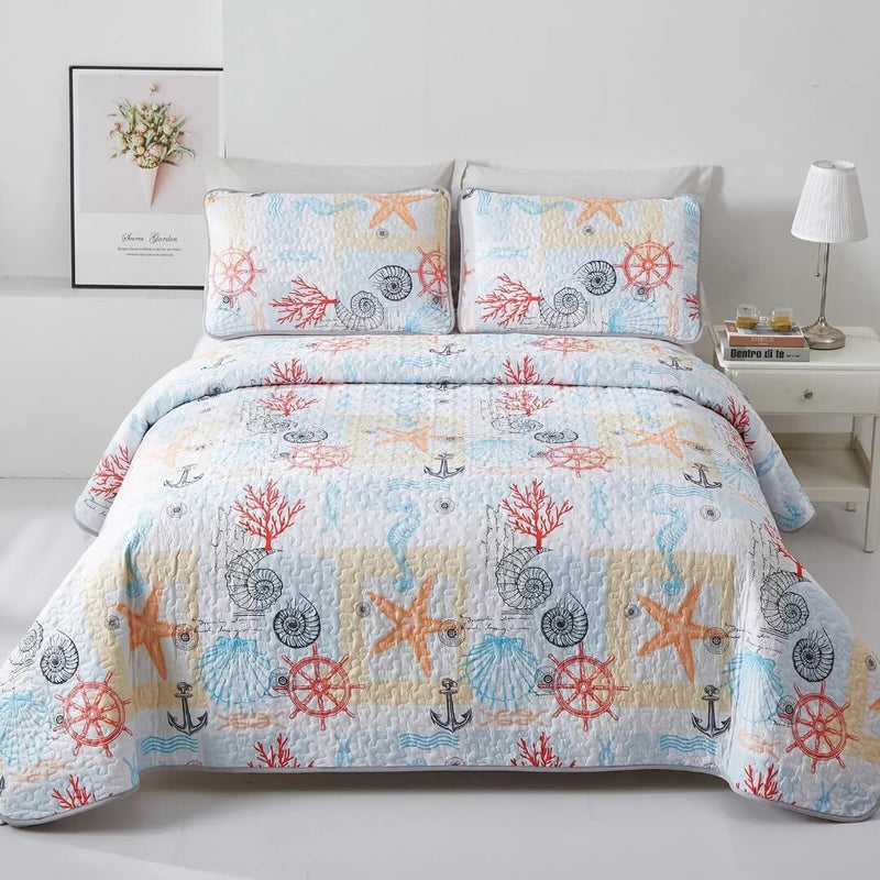 2024 Mandala Style Coverlet Set-Floral Quilted Bedspread Sets (3Pcs)