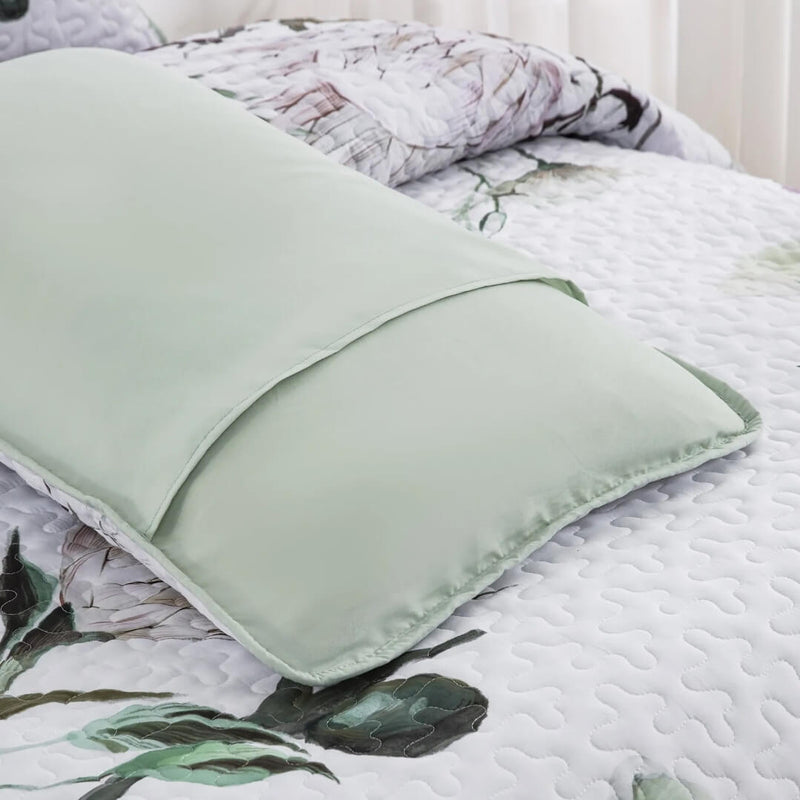 Purple Green Floral Bedspread Coverlet Sets (3Pcs)