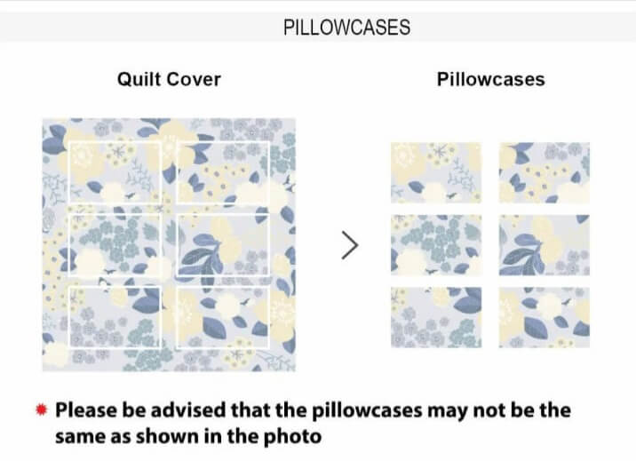 100% Pure Cotton Printed Quilt Cover-Ultra Soft Duvet Cover Set 2xPillowcasesa