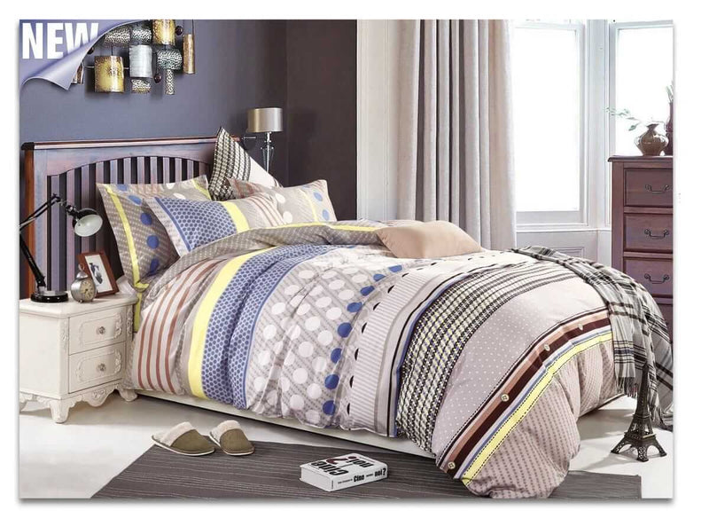 100% Pure Cotton Printed Quilt Cover-Ultra Soft Duvet Cover Set 2xPillowcases
