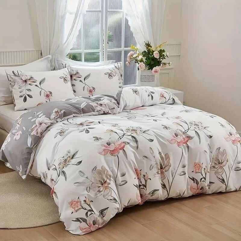 New Floral Quilt Cover Set - Ultra Soft Donna/Duvet Cover Set 2xPillowcases