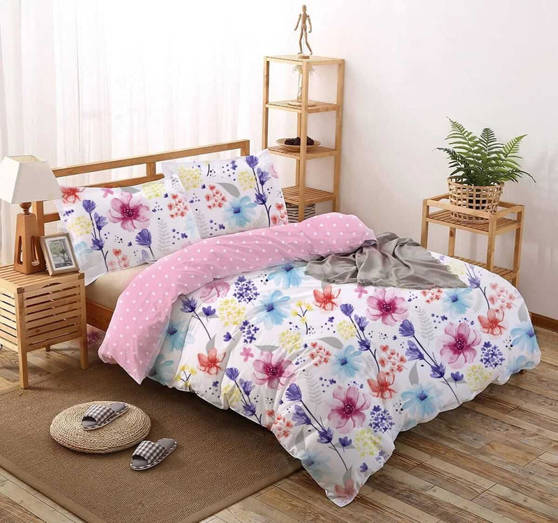 100% Pure Cotton Printed Quilt Cover-Ultra Soft Duvet Cover Set 2xPillowcases