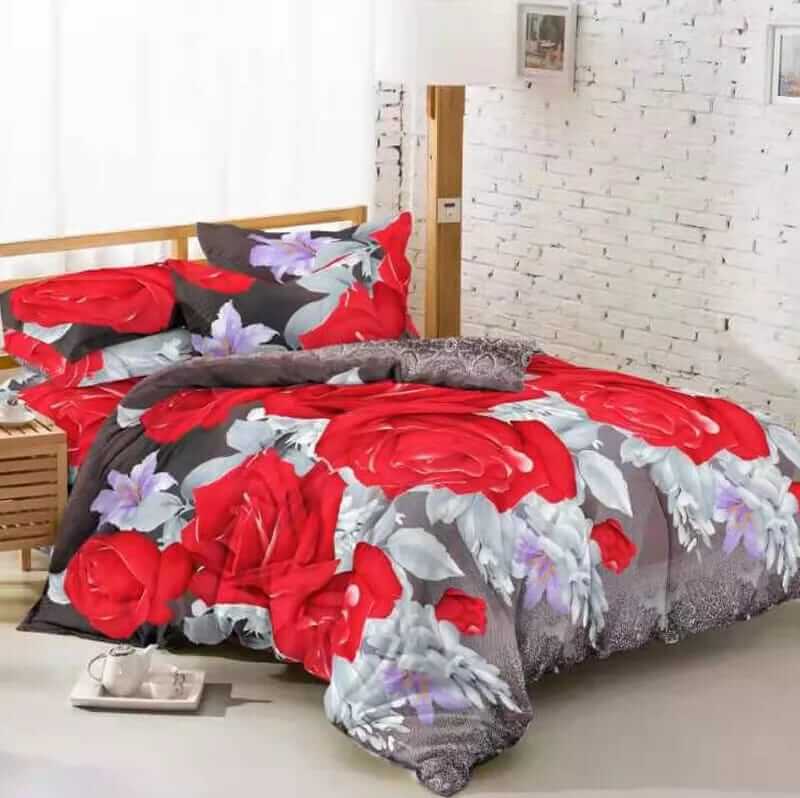 Red Roses Quilt Cover - Ultra Soft Doona/Duvet Cover Set 2xPillowcases