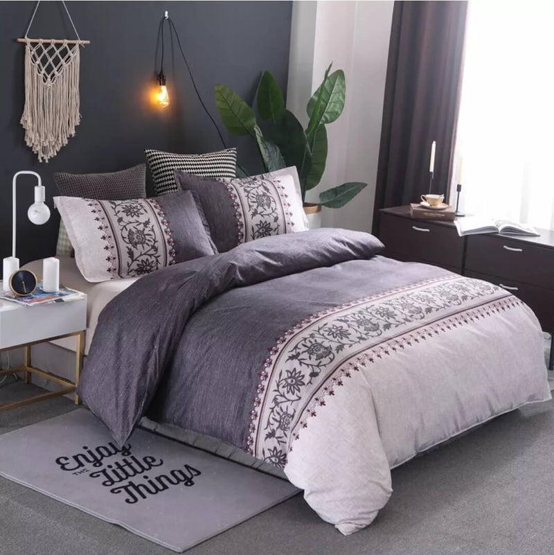 INDIAN Bohemian Quilt Cover Set - Ultra Soft Doona/Duvet Cover Set 2xPillowcovers
