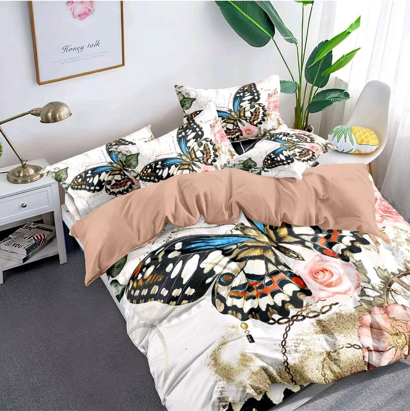 Butterfly Design Quilt Cover - Ultra Soft Doona/Duvet Cover Set 2xPillowcases