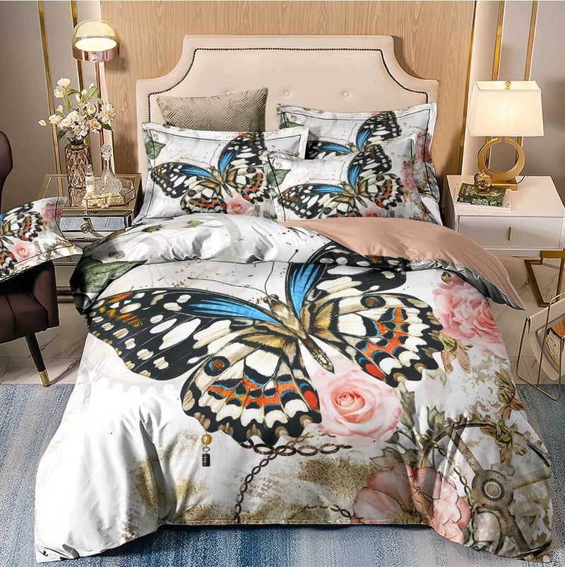Butterfly Design Quilt Cover - Ultra Soft Doona/Duvet Cover Set 2xPillowcases
