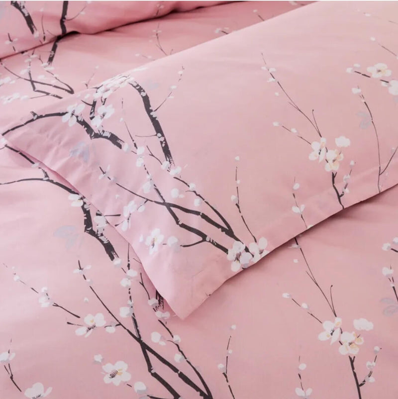 Pink Floral Quilt Cover - Ultra Soft Doona/Duvet Cover Set 2xPillowcases