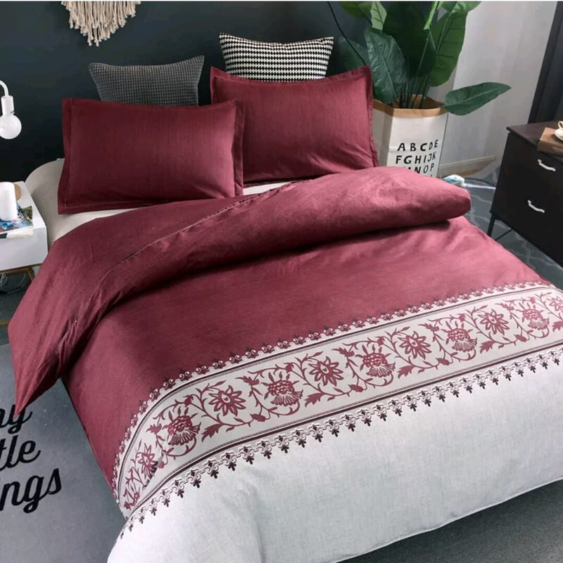 Red Striped Quilt Cover - Ultra Soft Donna/Duvet Cover Set 2xPillowcases