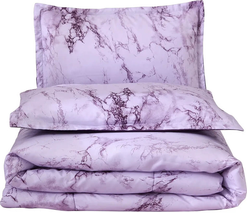 Purple Marble Design Comforter Set-Quilt Set (3Pcs)