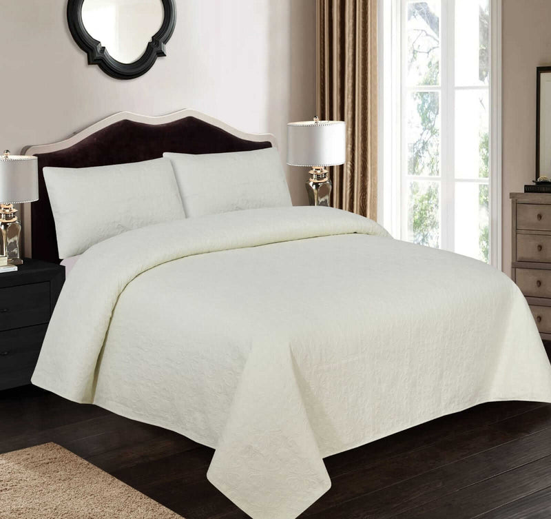 100% Cotton Bedspread Coverlet Set (3Pcs) - Light Green