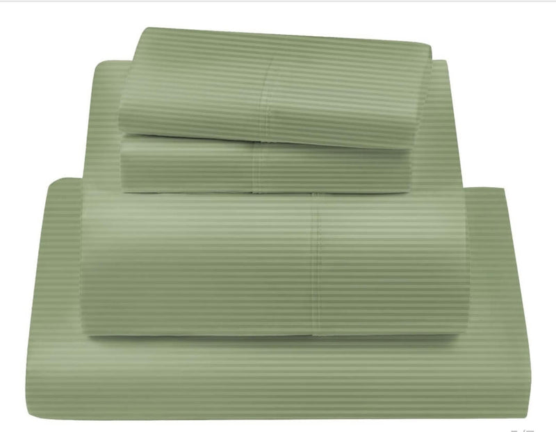 1200TC Ultra Soft Fitted Bed Sheet-100% Pure Cotton 40cm Deep Fitted Linen sheet with Pillowcases (Green)