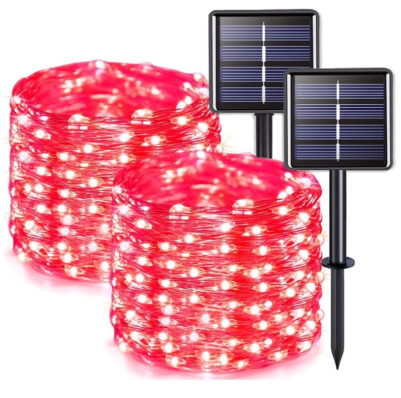 Solar Lights - Outdoor Solar Fairy String Lights 100/200 LED Garden Tree Lights (Red)