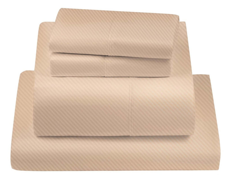 1200TC Ultra Soft Fitted Bed Sheet-100% Pure Cotton 40cm Deep Fitted Linen sheet with Pillowcases (Peach)