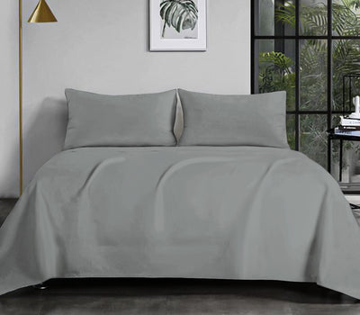 1200 Thread Count Bed Sheet Set - Solid Cotton Flat Sheet (Dark Green)
